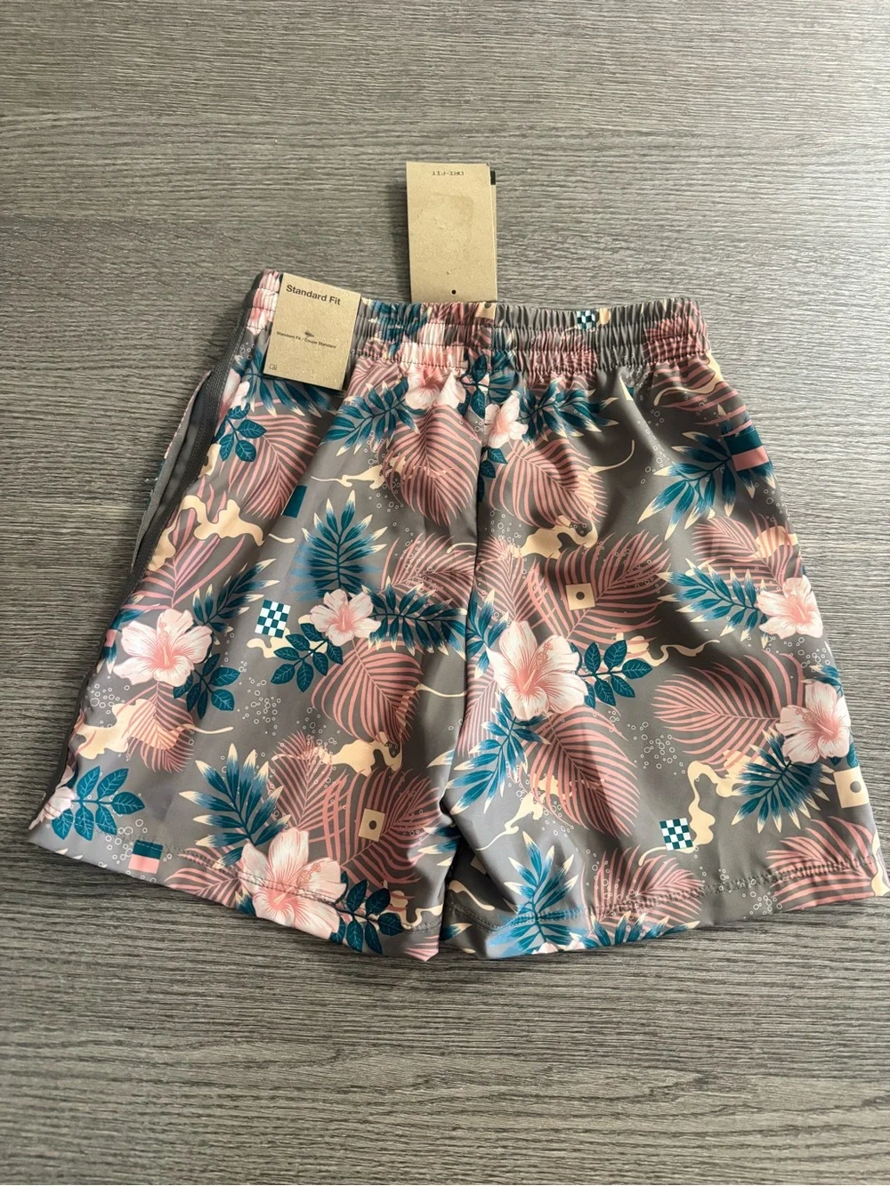 Nike Dri-fit Unisex Kids Woven Shorts Size S Tropical Print Pockets Drawstring